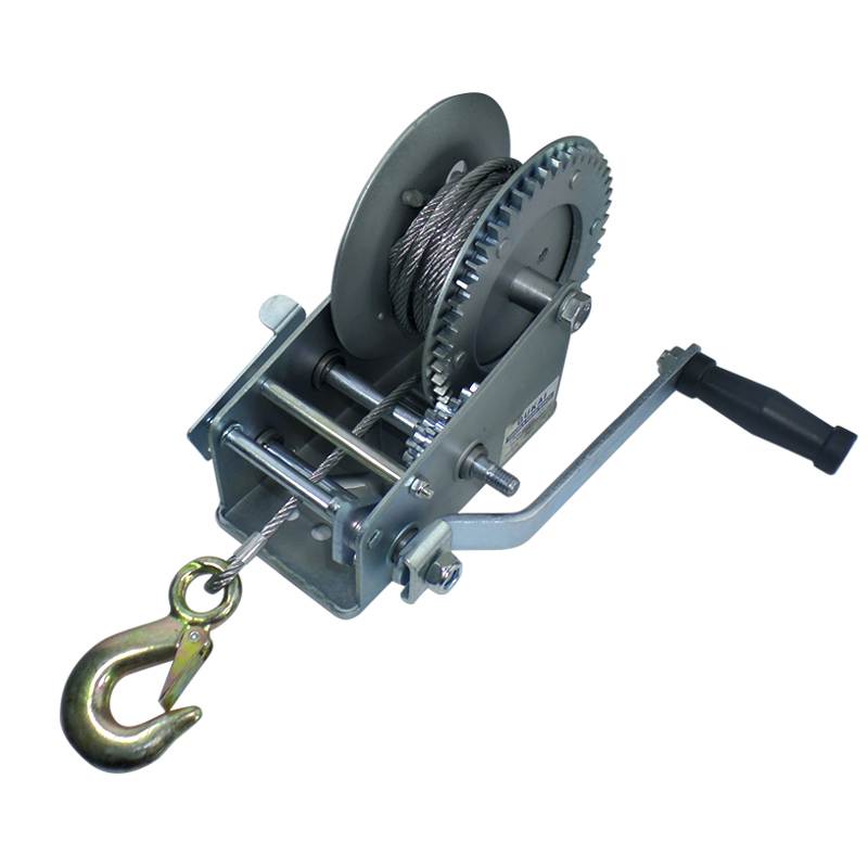 Manual winch manual သံမဏိဝိုင်ယာကြိုး မော်တော်ယာဉ် တပ်ဆင်ထားသော ခရီးဆောင် lifting hoist winch wheel အသေးစား ကရိန်း manualtractor (4) ခု၊