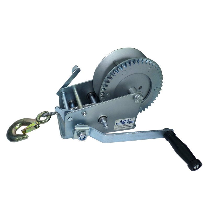 Manual winch manual steel wire rope vehicle mounted portable lifting hoist winch wheel small crane manualtractor (1)