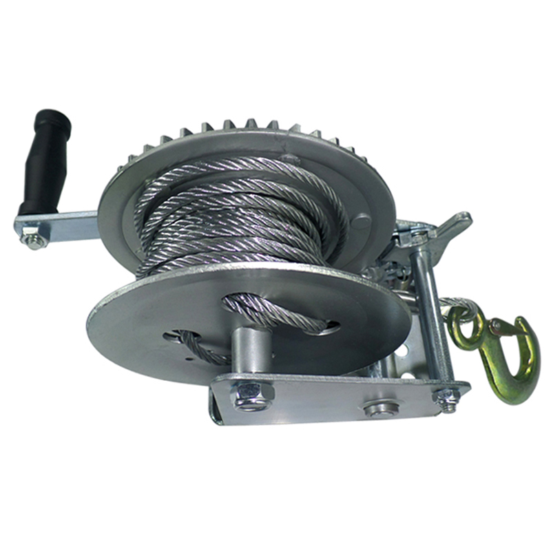 Manual winch manual steel wire rope vehicle mounted portable lifting hoist winch wheel small crane manualtractor (2)